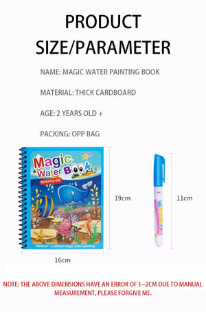 Planet Gates Magical Book Water Drawing Montessori Toys Reusable Coloring Book Magic Water Drawing Book Sensory Early Education for Children