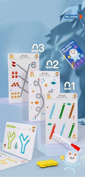 Planet Gates Magical Tracing Workbook Control Training Book Reusable Magic Practice Copybook Children Montessori Drawing Education Stationery