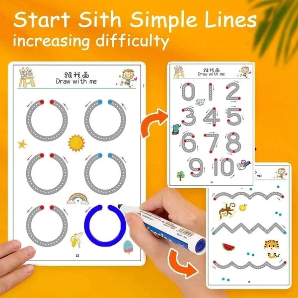 Planet Gates Magical Tracing Workbook Control Training Book Reusable Magic Practice Copybook Children Montessori Drawing Education Stationery