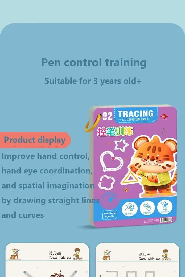 Planet Gates Magical Tracing Workbook Educational Montessori Books for Children Pen Control Training Reusable Calligraphy Copybook for Kids