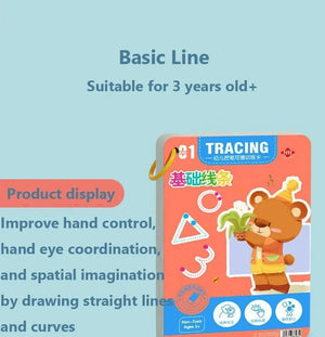 Planet Gates Magical Tracing Workbook Educational Montessori Books for Children Pen Control Training Reusable Calligraphy Copybook for Kids