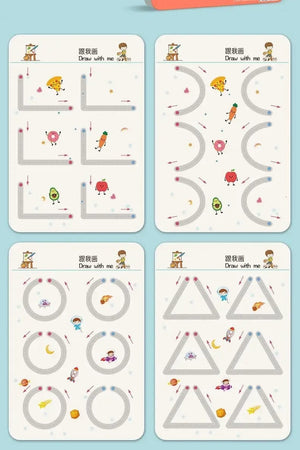 Planet Gates Magical Tracing Workbook Educational Montessori Books for Children Pen Control Training Reusable Calligraphy Copybook for Kids