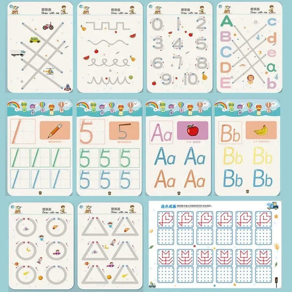 Planet Gates Magical Tracing Workbook Montessori Books for Children Pen Control Training Reusable Calligraphy Copybook for Kids Educational