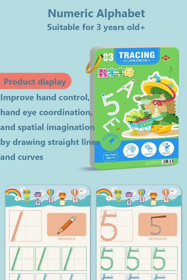 Planet Gates Magical Tracing Workbook Montessori Books for Children Pen Control Training Reusable Calligraphy Copybook for Kids Educational