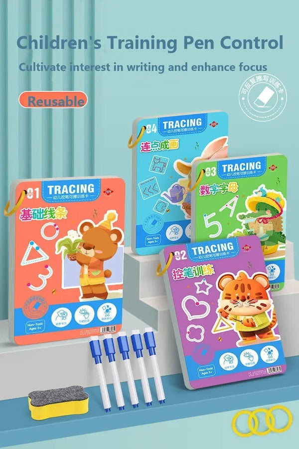 Planet Gates Magical Tracing Workbook Montessori Books for Children Pen Control Training Reusable Calligraphy Copybook for Kids Educational