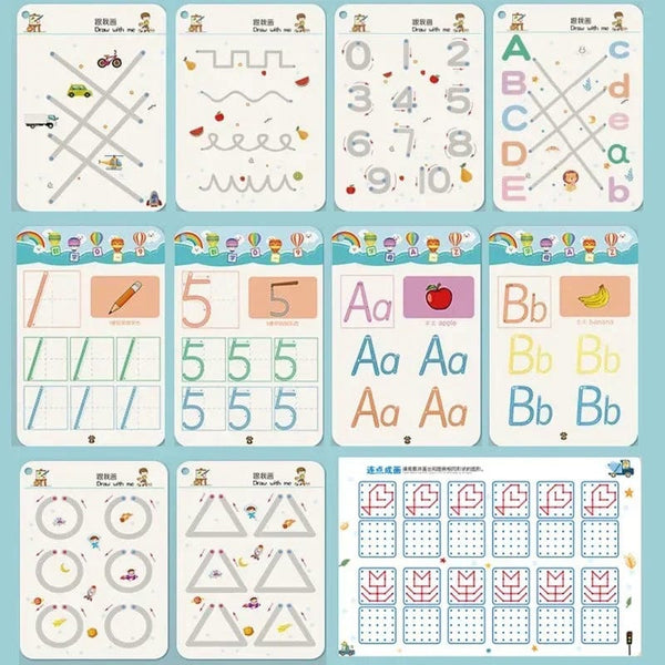 Planet Gates Magical Tracing Workbook Montessori Books for Children Pen Control Training Reusable Calligraphy Copybook for Kids Educational