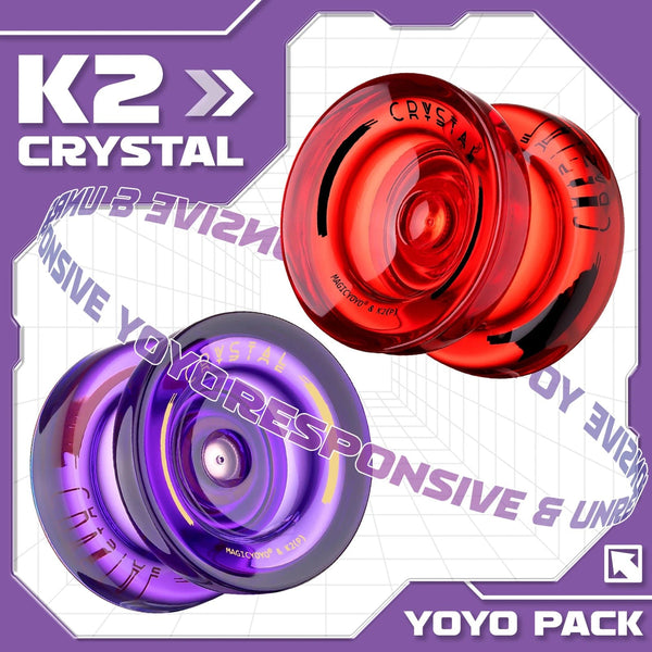 Planet Gates MAGICYOYO Responsive Yoyo for Kids K2 Crystal , Dual Purpose Plastic Yo-Yo for Beginners, Replacement Unresponsive Ball Bearing