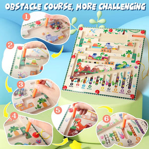 Planet Gates Magnetic Color and Number Maze Montessori Toys Wooden Puzzle Activity Board Learning Puzzle Counting Matching Toys for Toddlers