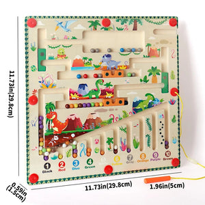 Planet Gates Magnetic Color and Number Maze Montessori Toys Wooden Puzzle Activity Board Learning Puzzle Counting Matching Toys for Toddlers