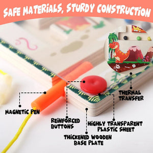 Planet Gates Magnetic Color and Number Maze Montessori Toys Wooden Puzzle Activity Board Learning Puzzle Counting Matching Toys for Toddlers