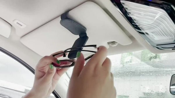 Planet Gates Magnetic Faux Leather Car Sun Visor Sunglasses Holder Glasses Portable Clip Storage Rack - Car Interior Accessories