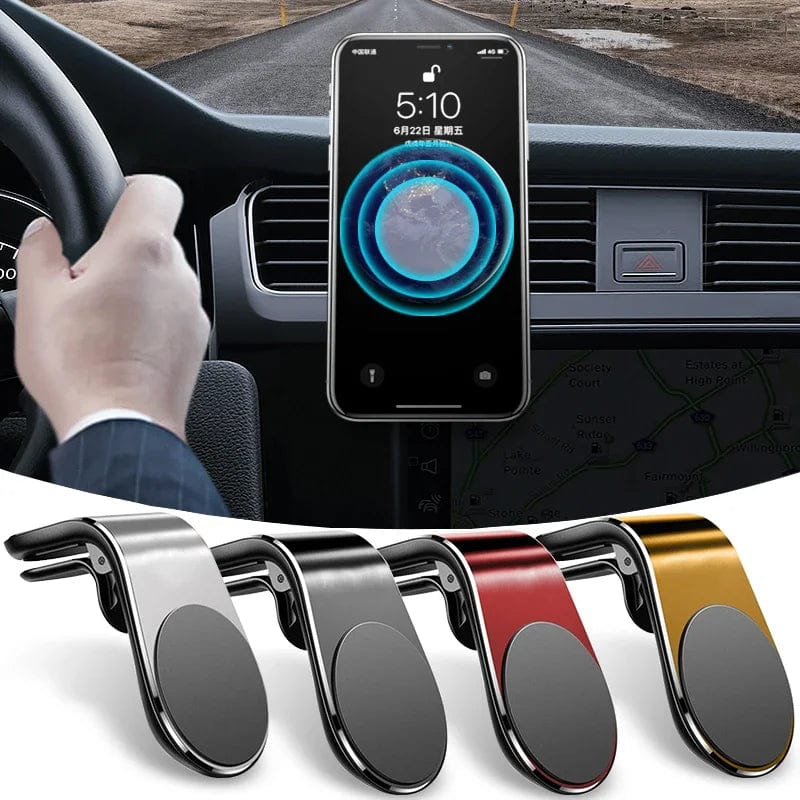 Planet Gates Magnetic Phone Holder Auto L-Shape Cellphone Holder Car Air Vent Smartphone Mobile Stand Mount Clip GPS Stand Universal Bracket