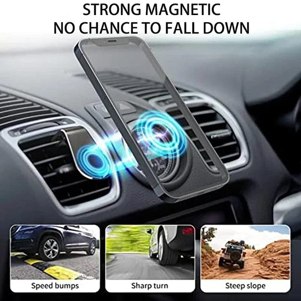 Planet Gates Magnetic Phone Holder Auto L-Shape Cellphone Holder Car Air Vent Smartphone Mobile Stand Mount Clip GPS Stand Universal Bracket