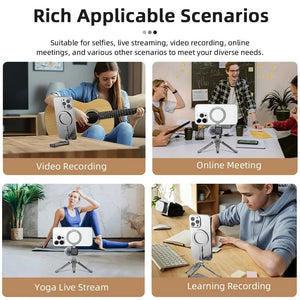 Planet Gates Magnetic Tripod Magnetic Bracket For iPhone 16 15 14 13 Pro/Pro Max,Phone Universal Aluminum Alloy Magnetic Magsafe Tripod Accessories