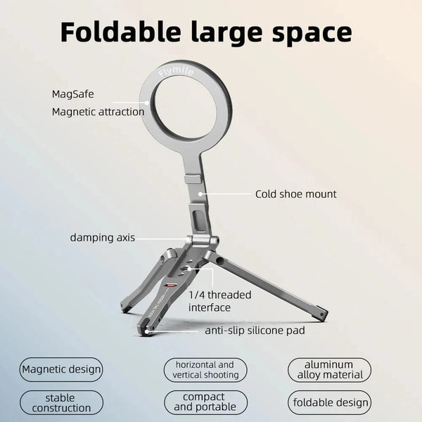 Planet Gates Magnetic Tripod Magnetic Bracket For iPhone 16 15 14 13 Pro/Pro Max,Phone Universal Aluminum Alloy Magnetic Magsafe Tripod Accessories