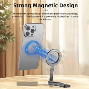 Planet Gates Magnetic Tripod Magnetic Bracket For iPhone 16 15 14 13 Pro/Pro Max,Phone Universal Aluminum Alloy Magnetic Magsafe Tripod Accessories