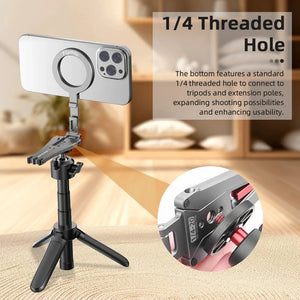Planet Gates Magnetic Tripod Magnetic Bracket For iPhone 16 15 14 13 Pro/Pro Max,Phone Universal Aluminum Alloy Magnetic Magsafe Tripod Accessories