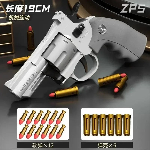 Planet Gates Magnum Zp-5 357 Long Alloy Revolver Soft Bullet Can Be Fired Pistol Boy Simulation Toy Repeating Pistol Children's gifts