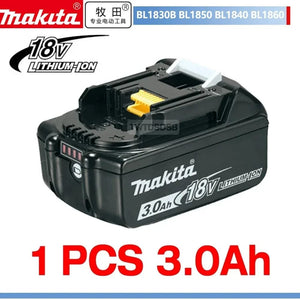 Planet Gates Makita 3Ah 100% Original Makita Rechargeable Power Tool Battery, Replaceable LED Lithium-ion, 6.0 Ah 18V LXT BL1860B BL1860BL1850 BL1830