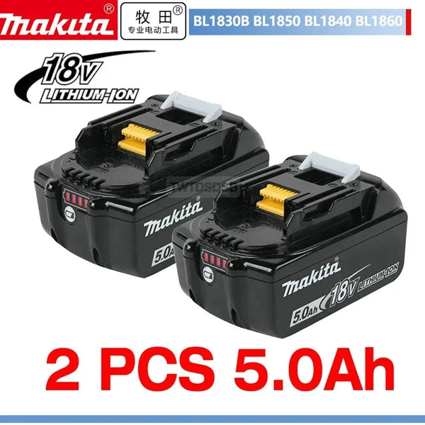 Planet Gates Makita 5AhX2 100% Original Makita Rechargeable Power Tool Battery, Replaceable LED Lithium-ion, 6.0 Ah 18V LXT BL1860B BL1860BL1850 BL1830