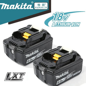 Planet Gates Makita 6AhX2 100% Original Makita Rechargeable Power Tool Battery, Replaceable LED Lithium-ion, 6.0 Ah 18V LXT BL1860B BL1860BL1850 BL1830