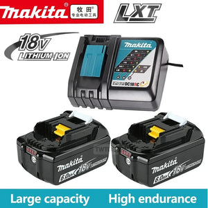 Planet Gates Makita 6Ahx2 ChargX1 100% Original Makita Rechargeable Power Tool Battery, Replaceable LED Lithium-ion, 6.0 Ah 18V LXT BL1860B BL1860BL1850 BL1830