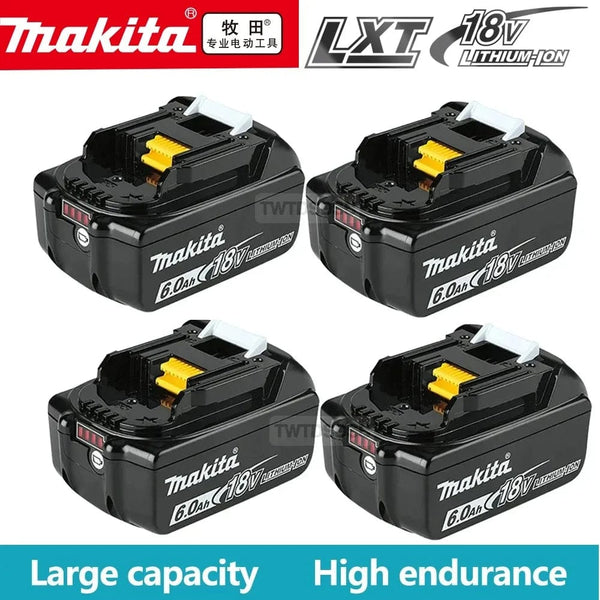 Planet Gates Makita 6AhX4 100% Original Makita Rechargeable Power Tool Battery, Replaceable LED Lithium-ion, 6.0 Ah 18V LXT BL1860B BL1860BL1850 BL1830