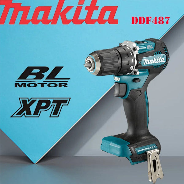 Planet Gates Makita DDF487 18V Screwdriver Cordless Percussion Drill Electric Variable Speed Brushless Motor Impact Power Tools Power Drill