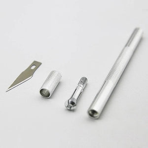 Planet Gates Malathorne Table Tennis Rubber Cutter Knife Aluminium Alloy Handle & 5 Blades for Cutting Rubber Sheet, Racket DIY Tools