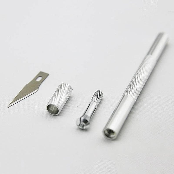 Planet Gates Malathorne Table Tennis Rubber Cutter Knife Aluminium Alloy Handle & 5 Blades for Cutting Rubber Sheet, Racket DIY Tools