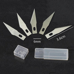 Planet Gates Malathorne Table Tennis Rubber Cutter Knife Aluminium Alloy Handle & 5 Blades for Cutting Rubber Sheet, Racket DIY Tools