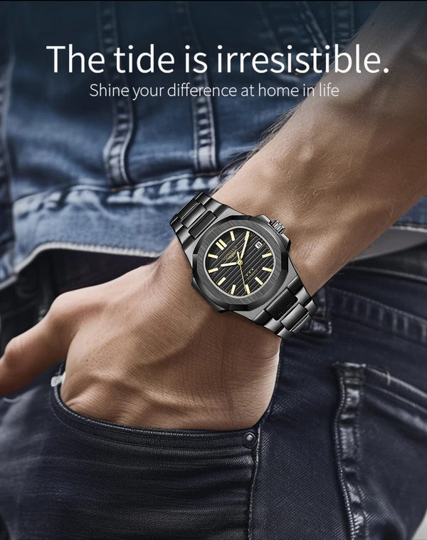 Planet Gates Man watch automatic movement cool wholesale lestainless steel date automatic watch luxury LONGLUX mechanical wrist watches