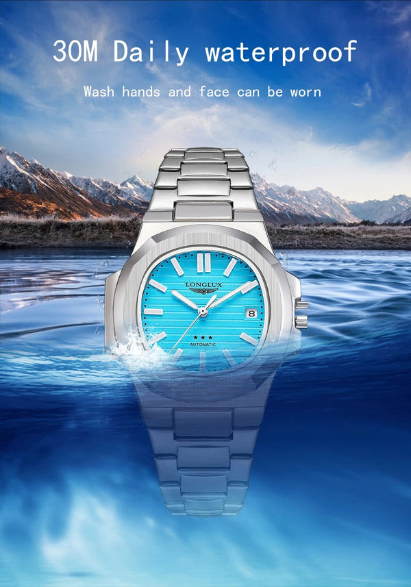 Planet Gates Man watch automatic movement cool wholesale lestainless steel date automatic watch luxury LONGLUX mechanical wrist watches