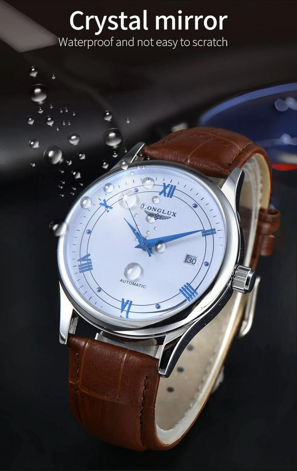 Planet Gates Man watch automatic movement roman style wholesale automatic watch  leather waterproof date LONGLUX mechanical wrist watches