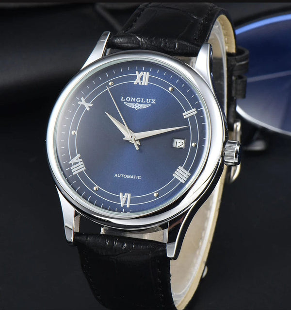 Planet Gates Man watch automatic movement roman style wholesale automatic watch  leather waterproof date LONGLUX mechanical wrist watches