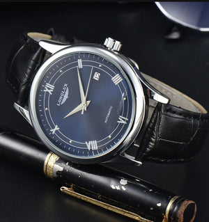 Planet Gates Man watch automatic movement roman style wholesale automatic watch  leather waterproof date LONGLUX mechanical wrist watches