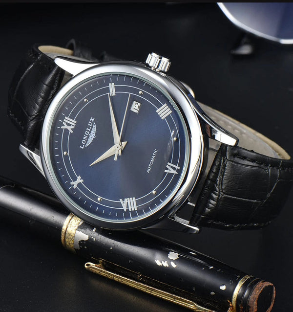 Planet Gates Man watch automatic movement roman style wholesale automatic watch  leather waterproof date LONGLUX mechanical wrist watches