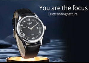 Planet Gates Man watch automatic movement roman style wholesale automatic watch  leather waterproof date LONGLUX mechanical wrist watches