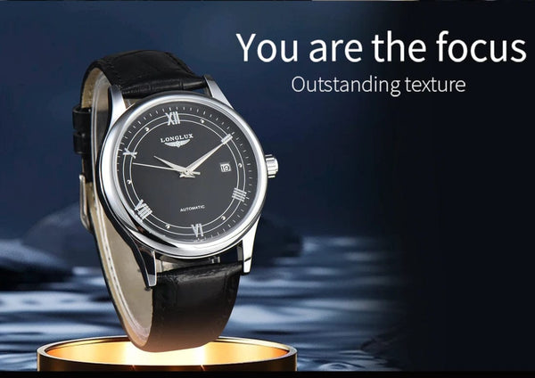 Planet Gates Man watch automatic movement roman style wholesale automatic watch  leather waterproof date LONGLUX mechanical wrist watches