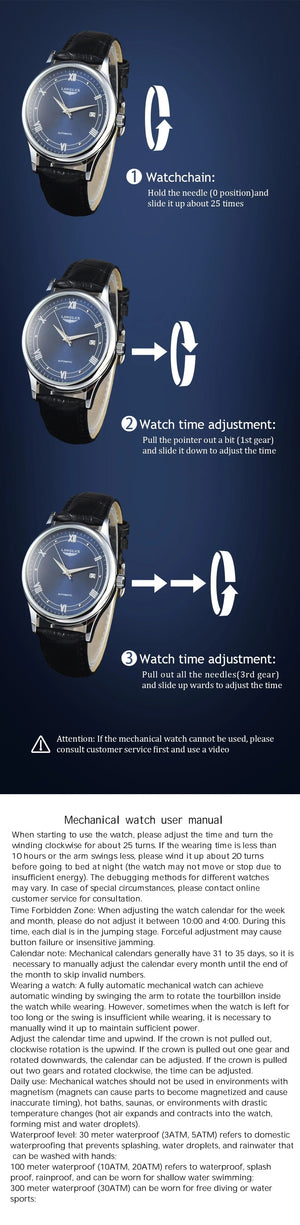 Planet Gates Man watch automatic movement roman style wholesale automatic watch  leather waterproof date LONGLUX mechanical wrist watches