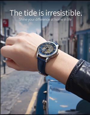 Planet Gates Man watch automatic movement rome skeleton wholesale automatic watch leathers waterproof LONGLUX mechanical wrist watches