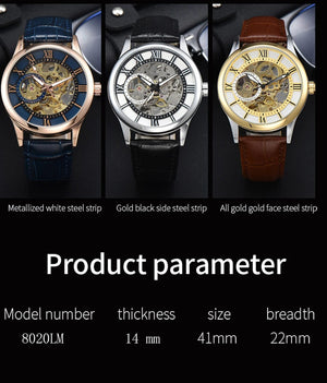 Planet Gates Man watch automatic movement rome skeleton wholesale automatic watch leathers waterproof LONGLUX mechanical wrist watches