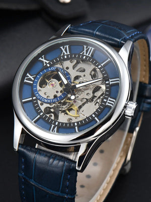 Planet Gates Man watch automatic movement rome skeleton wholesale automatic watch leathers waterproof LONGLUX mechanical wrist watches