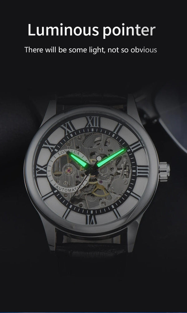 Planet Gates Man watch automatic movement rome skeleton wholesale automatic watch leathers waterproof LONGLUX mechanical wrist watches