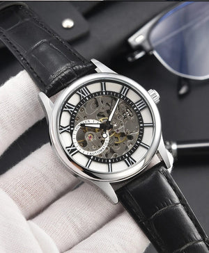 Planet Gates Man watch automatic movement rome skeleton wholesale automatic watch leathers waterproof LONGLUX mechanical wrist watches