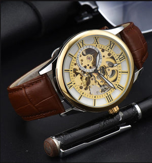 Planet Gates Man watch automatic movement rome skeleton wholesale automatic watch leathers waterproof LONGLUX mechanical wrist watches