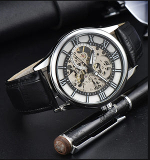 Planet Gates Man watch automatic movement rome skeleton wholesale automatic watch leathers waterproof LONGLUX mechanical wrist watches