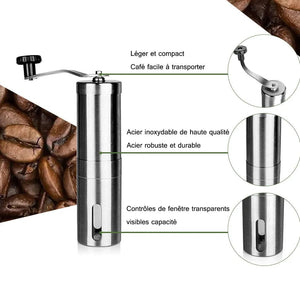 Planet Gates Manual Coffee Grinder Mini Stainless Steel Hand Handmade Coffee Bean Grinders Mill Foamer Kitchen Tool Coffee Accessories