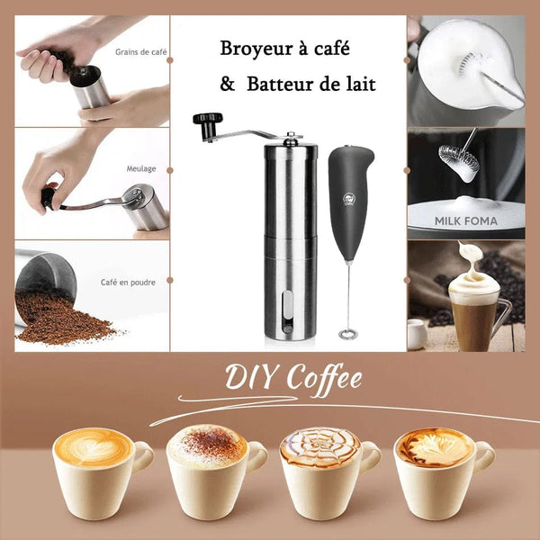 Planet Gates Manual Coffee Grinder Mini Stainless Steel Hand Handmade Coffee Bean Grinders Mill Foamer Kitchen Tool Coffee Accessories