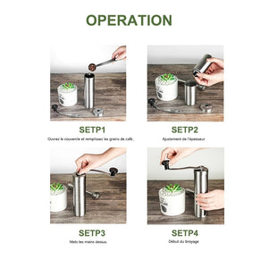 Planet Gates Manual Coffee Grinder Mini Stainless Steel Hand Handmade Coffee Bean Grinders Mill Foamer Kitchen Tool Coffee Accessories